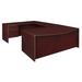 Regency Legacy U Desk w/ Bow Front Single Pedestal Drawer Unit Wood in Brown | 29 H x 71 W x 106 D in | Wayfair LUDBFSP7135MH