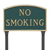 Montague Metal Products Inc. Small Arch No Smoking Statement Plaque Sign w/ Lawn Stake Metal | 10 H x 15 W x 0.25 D in | Wayfair SP-9S-HGG-LS