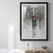 Red Barrel Studio® Rain In The City I by - Graphic Art on Paper, Solid Wood in Black/Red | 36.5 H x 26.5 W x 1 D in | Wayfair