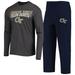 Men's Concepts Sport Navy/Heathered Charcoal Georgia Tech Yellow Jackets Meter Long Sleeve T-Shirt & Pants Sleep Set