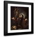 Bernardo Strozzi 14x18 Black Modern Framed Museum Art Print Titled - St Francis of Assisi Adoring the Crucifix (circa 1615)