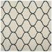 SAFAVIEH Hudson Arline Plush Geometric Shag Area Rug Ivory/Slate Blue 3 x 3 Square