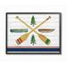 Stupell Industries Camping Crossed Oars Boats Brown Blue White Rustic Art Framed Wall Art Design by Kim Allen 16 x 20 Black Framed