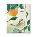 Stupell Industries Bird Perched Orange Fruit Tree Branch Leaves Painting Gallery Wrapped Canvas Print Wall Art Design by Robin Maria