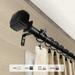 InStyleDesign Xavier 1 inch Diameter Adjustable Curtain Rod Black 66 to 120 inches N/A
