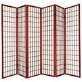 Legacy Decor Japanese Oriental 6 Panel Room Divider 71 Tall Cherry