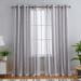 HOMERRY 52 X63 Sheer Curtains Grommet Voile Drapes Farmhouse Stripe Light Filtering Curtains for Kids Room Purple 2 Panels