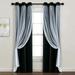 Lush Decor Grommet Sheer Panels With Insulated Blackout Lining Black 38X84 Set