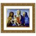 Workshop of Giovanni Bellini 14x12 Gold Ornate Wood Frame and Double Matted Museum Art Print Titled - Madonna and Child with Saints John the Baptist and Elizabeth (1490 - 1500)