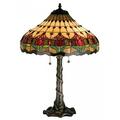 Meyda Tiffany 99270 2 Light Colonial Tulip Table Lamp Mahogany Bronze