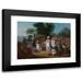 Agostino Brunias 24x18 Black Modern Framed Museum Art Print Titled - A Linen Market with a Linen-Stall and Vegetable Seller in the West Indies (ca. 1780)