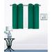 set of 2 panels grommet top short window panels thermal insulated solid hunter green color blackout curtain drapes room darkening for bedroom kitchen bathroom 28 inch by 36 inch K30