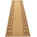 Custom Size Rug Runner Skid Resistant Backing Bordered Rug Runner Chain Border Beige Color Cut to Size Roll Runner Rugs By Feet Customize in USA Facility