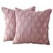 Pack of 2 Soft Plush Short Wool Velvet Decorative Throw Pillow Covers Luxury Style Cushion Case Pillow Shell for Sofa Bedroom Square-Pink