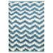 Wool Blue Rug 4 X 6 Modern Hand Knotted Scandinavian Chevron Room Size Carpet