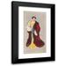 Hamilton King 11x18 Black Modern Framed Museum Art Print Titled - Woman with Yellow Dress and Red Coat (1905)