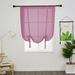Yipa Voile Cafe Scarf Sheer Kitchen Valance Tie Up Roman Shades Window Curtains Adjustable Window Treatment Rod Pocket Window Drapes Slot Top Curtain Panel Light Red 47.2 Width x55 Length 2-Panel