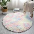 Round Fluffy Soft Area Rugs for Bedroom Living Room Fluffy Shag Fur Rug for Kids Nursery Dorm Room Cozy Furry Rugs Plush Throw Rug Shaggy Decorative Accent Rug for Indoor Home Floor Carpet