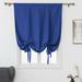 CUH Thermal Insulated Blackout Curtain - Bathroom Roman Curtain Blue Tie Up Shade for Small Window Girls Room Window Valance Balloon Blind Rod Pocket 1-Panel (38 x 54 Inches Long)