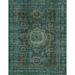 Ahgly Company Indoor Rectangle Abstract Green Abstract Area Rugs 3 x 5