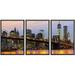 wall26 Framed Canvas Print Wall Art Set Manhattan Skyline at Sunrise in NYC USA City Cityscape Photography Realism Rustic Scenic Colorful for Living Room Bedroom Office - 16 x24 x3 Black
