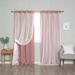 Aurora Home Gathered Tulle Overlay Blackout Curtain Panel Pair Mauve 52 W x 96 L 96 Inches