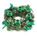 14 Christmas Advent Wreath Ring Candle Holder Green Ribbon and Pine Cones Advent Calendar Season Candle Holder Centerpiece Decor X-mas Candles Decorations