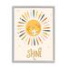 Stupell Industries Shine Phrase Uplifting Sun Rays Hugging Star Graphic Art Gray Framed Art Print Wall Art Design by Ilis Aviles