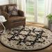 SAFAVIEH Heritage Braganza Traditional Wool Area Rug Black/Ivory 3 6 x 3 6 Round