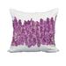 18 x 18 Inch Flower Bell Bunch Purple Floral Print Decorative Polyester Throw Pillow with Linen Texture