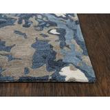 Alora Decor Lapis 10 x 13 Abstract Blue/Dk Blue/Gray/Taupe Hand-Tufted Rug