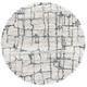 SAFAVIEH Fontana Shag Daphne Block Plush Area Rug Ivory/Grey 5 3 x 5 3 Round