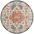 SAFAVIEH Madison Joandra Vintage Floral Area Rug Ivory/Orange 8 x 8 Round