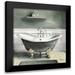 Bannarot 20x20 Black Modern Framed Museum Art Print Titled - Smoky Gray Bath I