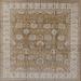 Ahgly Company Indoor Square Mid-Century Modern Light French Beige Brown Oriental Area Rugs 7 Square