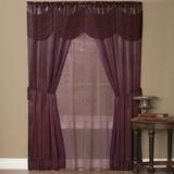 Woven Trends Halley 6 Piece Window Curtain Set Victorian Style Curtains 63 Inches Long Window In A Bag Curtain and Valance Set for Living Room and Bedroom Rod Pocket 56 x 63 Burgundy