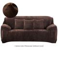 TOPCHANCES Thick Plush Sofa Covers Stretch Couch Chair Slipcover Non Slip Furniture Protector (Sofa Cover Brown)