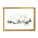 Designart Minimalistic Landscape of Forest Deer and Mountains Modern Framed Art Print