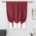 CUH 1PC Roman Curtain for Kids Room Solid Color Tie-up Blackout Curtain for Kitchen Cafe Bathroom Small Windows - Rod Pocket