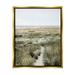 Stupell Industries Distant Shoreline Grassy Beach Path Cloudy Horizon Metallic Gold Framed Floating Canvas Wall Art 16x20 by Danita Delimont