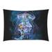 ZKGK Home Bathroom Decor Underwater Art Jellyfish Pillowcases Decorative Pillow Cover Case Shams Standard Size for Couch Bed-Black Colorful 20x30 Inch Watercolor Jellyfish Underwater Sea