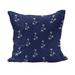 Navy Blue Fluffy Throw Pillow Cushion Cover Floral Pattern Design Little Dots and Flowers Country Life Inspired Art Decorative Square Accent Pillow Case 40 x 40 Navy and White by Ambesonne