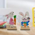 Natural Rabbit Figurine Cartoon Density Board Creative Easter Bunny Centerpiece Party Supplies Silver Density board