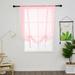 Yipa Roman Short Curtain Voile Window Treatment Tie Up Window Curtains Sheer Window Drapes Cafe Scarf Kitchen Curtain Valance Rod Pocket Curtain Panel Pink 23.6 Width x47.2 Length 1-Panel