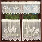 Goory 1/2/3Pcs Rod Pocket Decor Sheer Voile Luxury Cafe Short Panel Valance Window Curtain Topper Home Drapes Beige W:60 x H:14