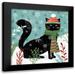 Charron Veronique 20x20 Black Modern Framed Museum Art Print Titled - Purrfect Holiday II