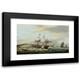 Thomas Luny 18x12 Black Modern Framed Museum Art Print Titled - A Merchant Ship Signaling for a Pilot off the Cliffs of Dover (1793)