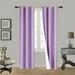 K34 Hotel Quality Silver Grommet Top Faux Silk 1 Panel Lilac Lavender Solid Thermal Foam Lined Blackout Heavy Thick Window Curtain Drapes Grommets 84 Length