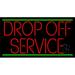 Orange Drop Off Service Block LED Neon Sign 20 x 37 - inches Clear Edge Cut Acrylic Backing with Dimmer - Bright and Premium built indoor LED Neon Sign for Computer & Electronics store decor.