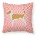 Carolines Treasures BB3598PW1818 American Foxhound Checkerboard Pink Fabric Decorative Pillow